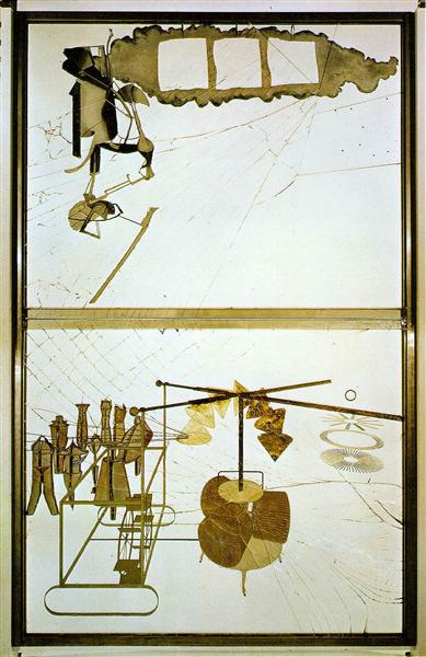 The Bride Stripped Bare by Her Bachelors 1915 - 1923; oil, varnish, glass Philadelphia Museum of Art, Philadelphia, PA, US