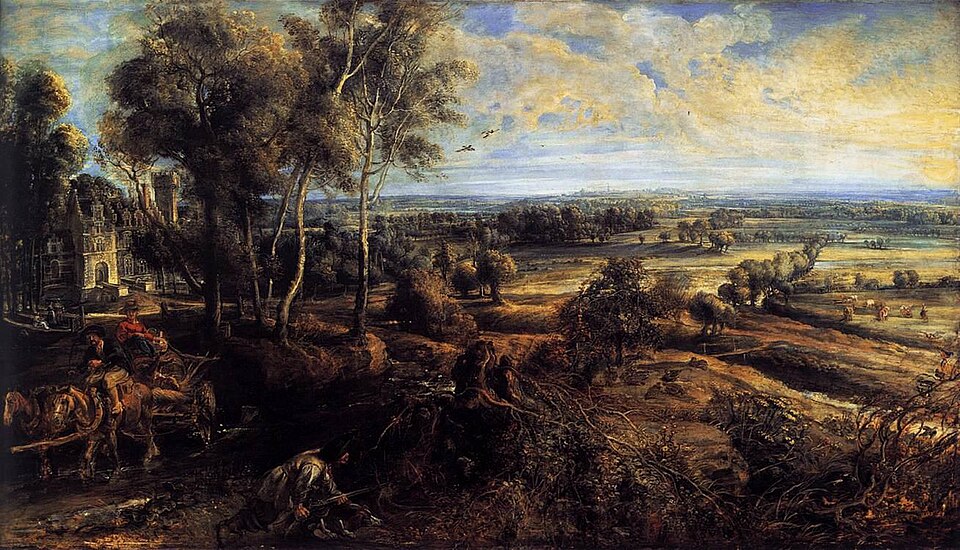 Peter Paul Rubens - An Autumn Landscape with a View of Het Steen in the Early Morning (1635)